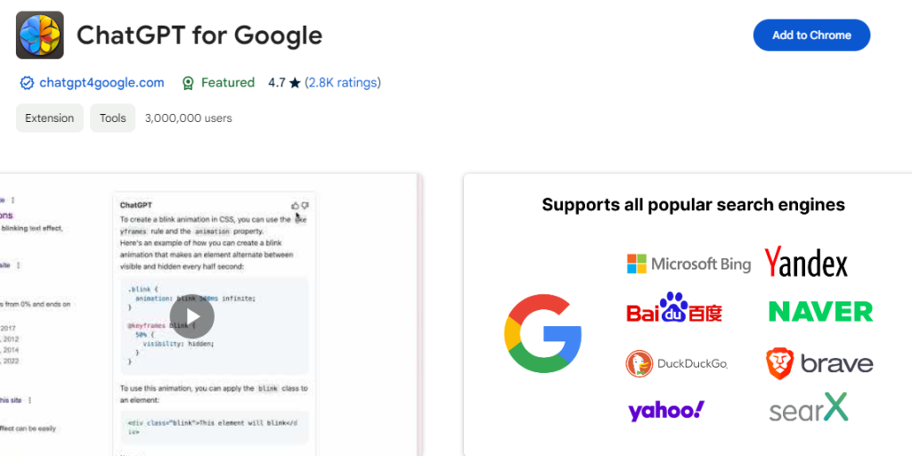 ChatGPT for Google Extension