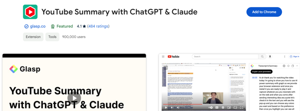 YouTube Summary with ChatGPT Extension
