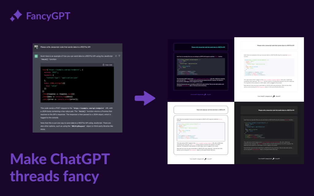 Screenshot of Fancy GPT Chrome Extension