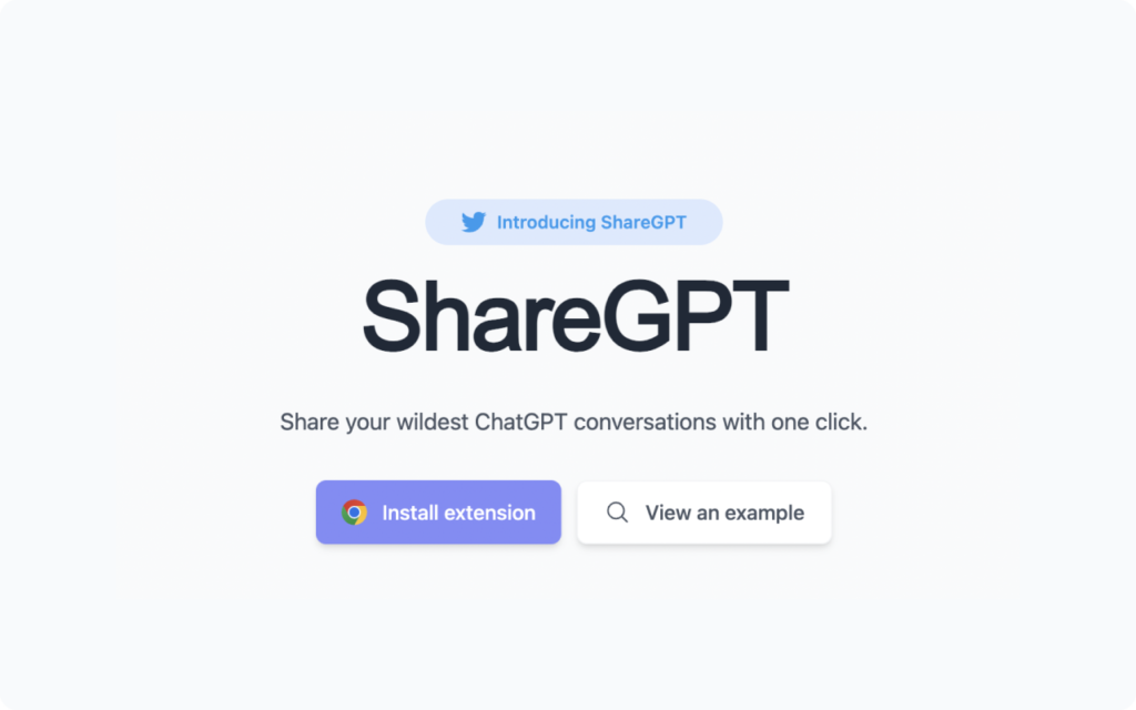 Screenshot of ShareGPT Chrome Extension