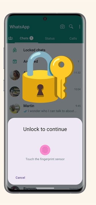 Screenshot of Chat Lock in WhatsApp for 4 Upcoming New Features in WhatsApp.