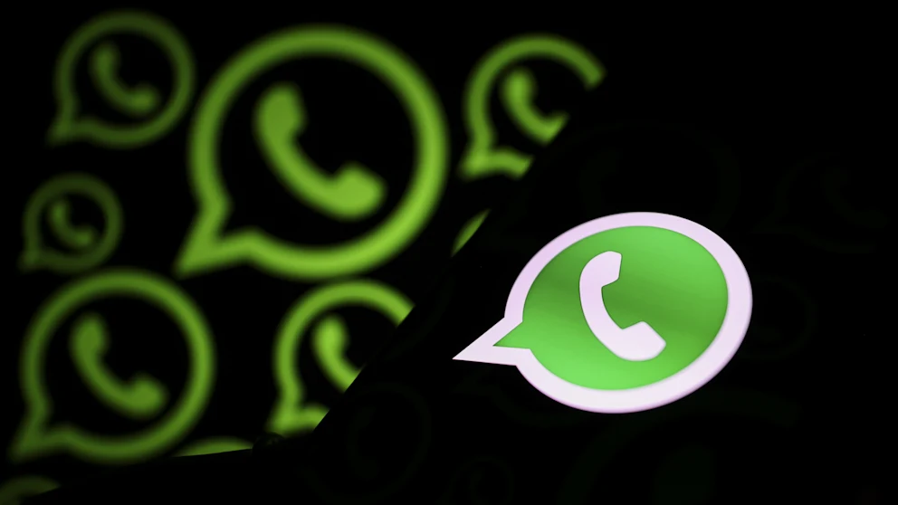 WhatsApp logo with black background