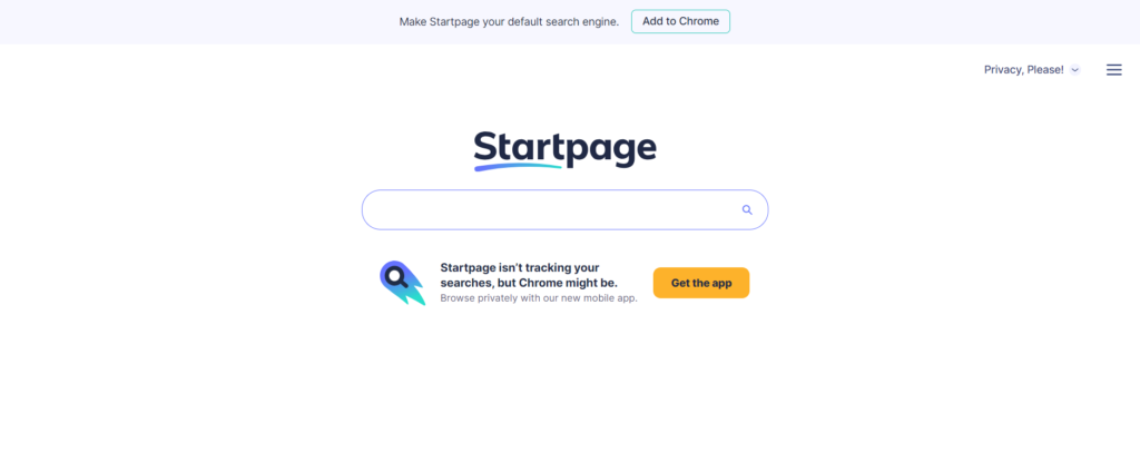 Screenshot of Startpage