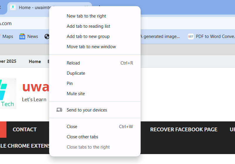 screenshot of Create and Manage Tap Groups in Manage Tabs in Chrome 10 Useful Tips and Tricks