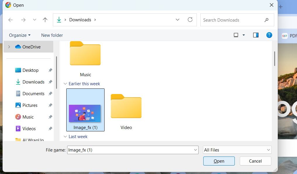 screenshot of open a file in the current tab