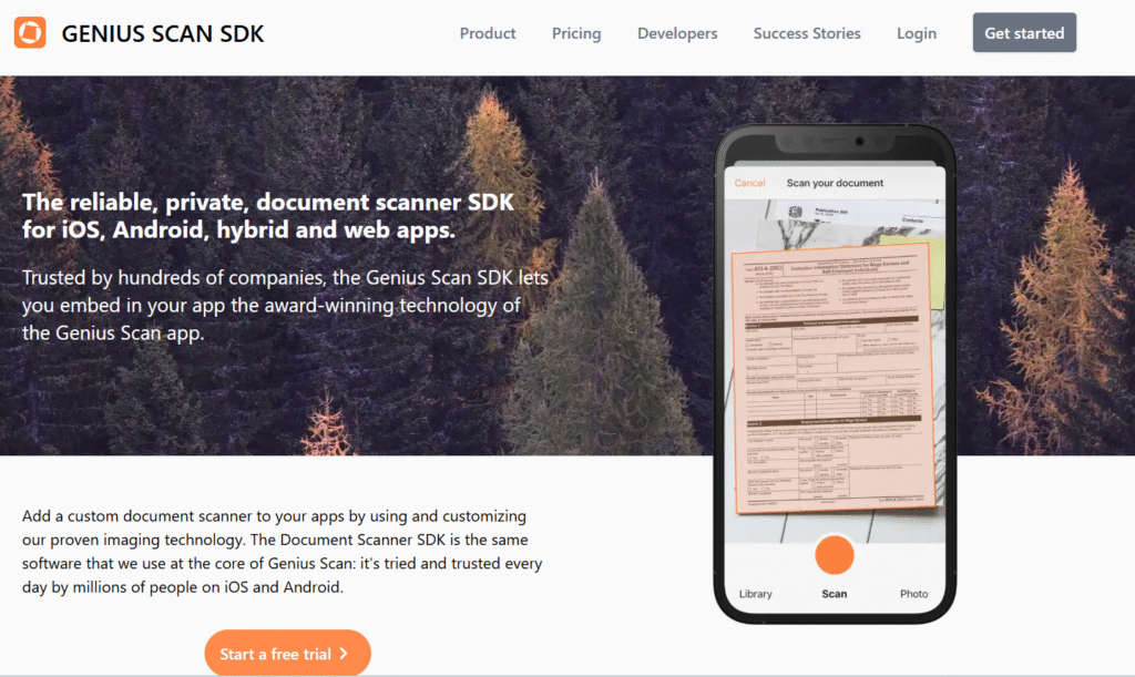 screenshot of Genius Scan. Best Apps for Freelancers